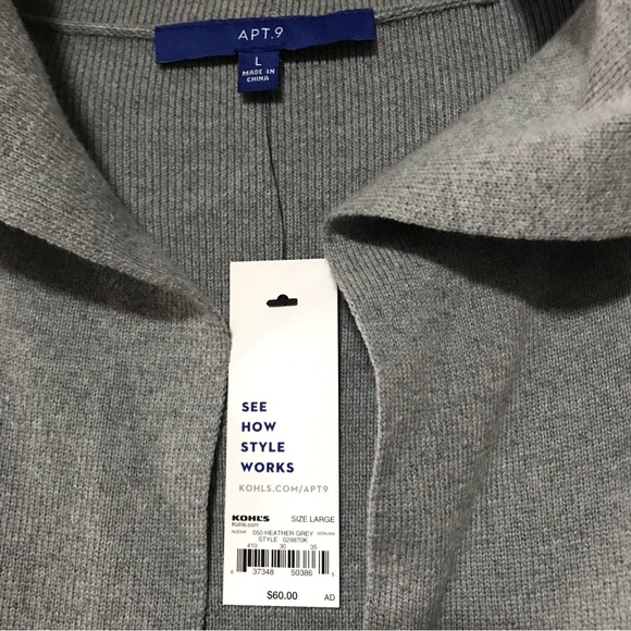 Long Cardigan Striped Apt. 9 size Large - Picture 6 of 7